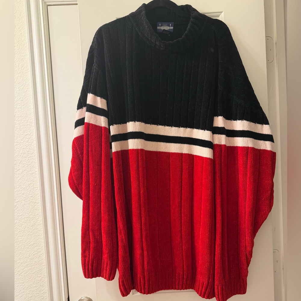 Colorblock Red and Black Men's Sweater